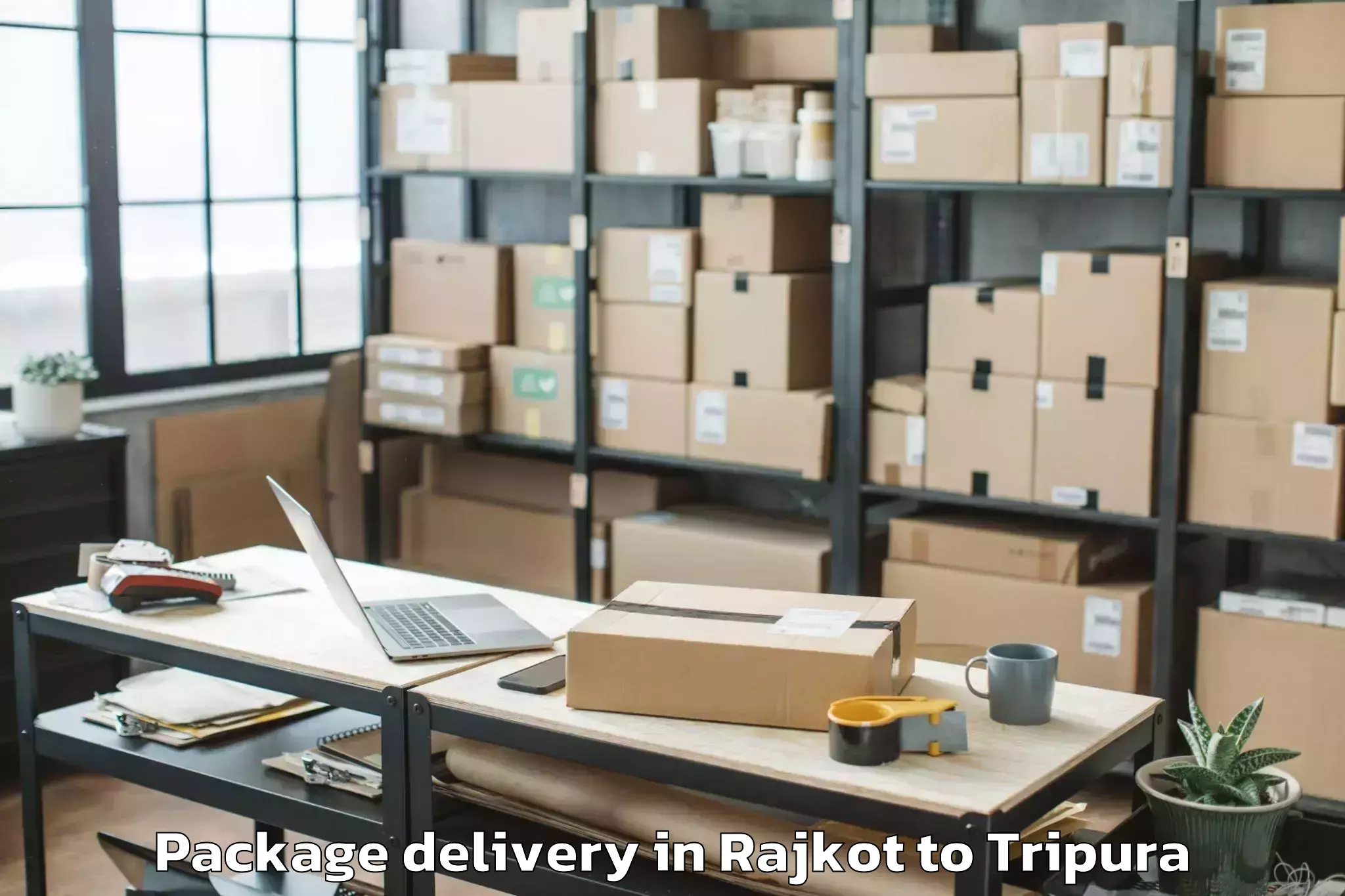 Leading Rajkot to Bishramganj Package Delivery Provider